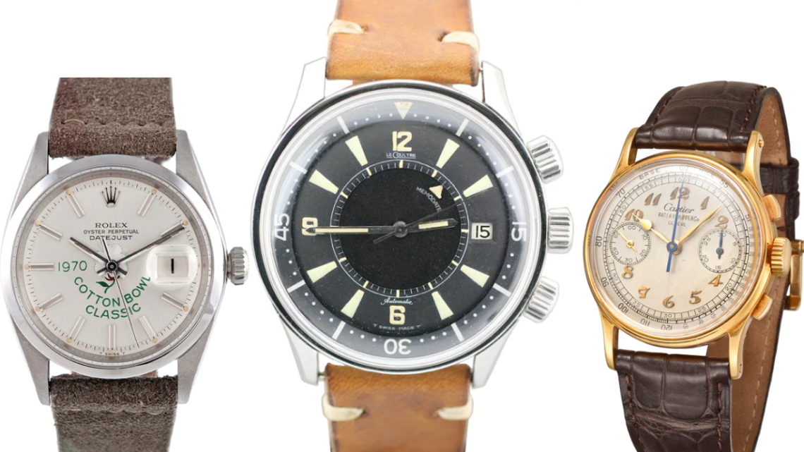 A fake Cartier-Signed Patek Chronograph, A Sinn 142 Owned By Helmut Sinn, A Cotton-Bowl Datejust, An Untouched Tudor Sub, & An Original LeCoultre Polaris