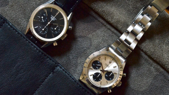 Two Classic Pump Pusher Chronographs, Next To Each Other replica watches