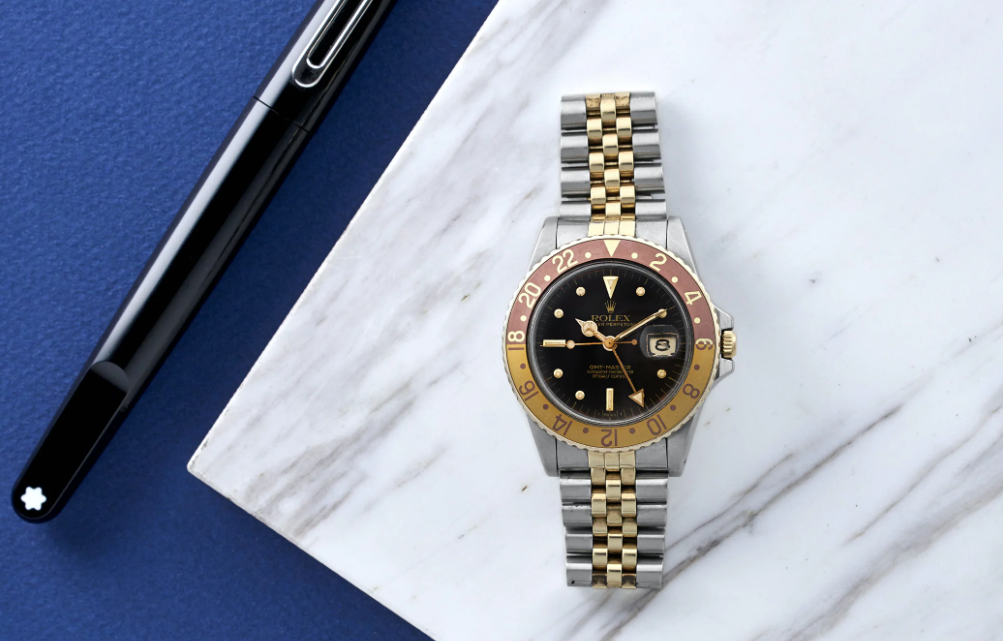 A 1979 Rolex GMT-Master ‘Root-Beer’ Ref. 16753, A 1970s fake Breitling Sprint Ref. 2016, And A 1960s Favre-Leuba Sea Bird