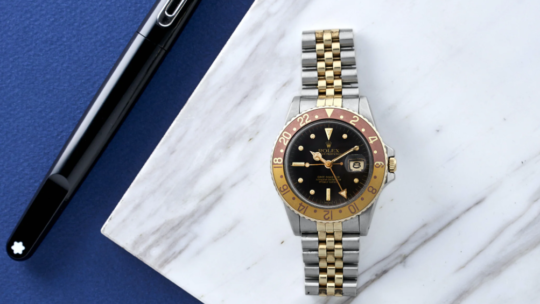 A 1979 Rolex GMT-Master ‘Root-Beer’ Ref. 16753, A 1970s fake Breitling Sprint Ref. 2016, And A 1960s Favre-Leuba Sea Bird